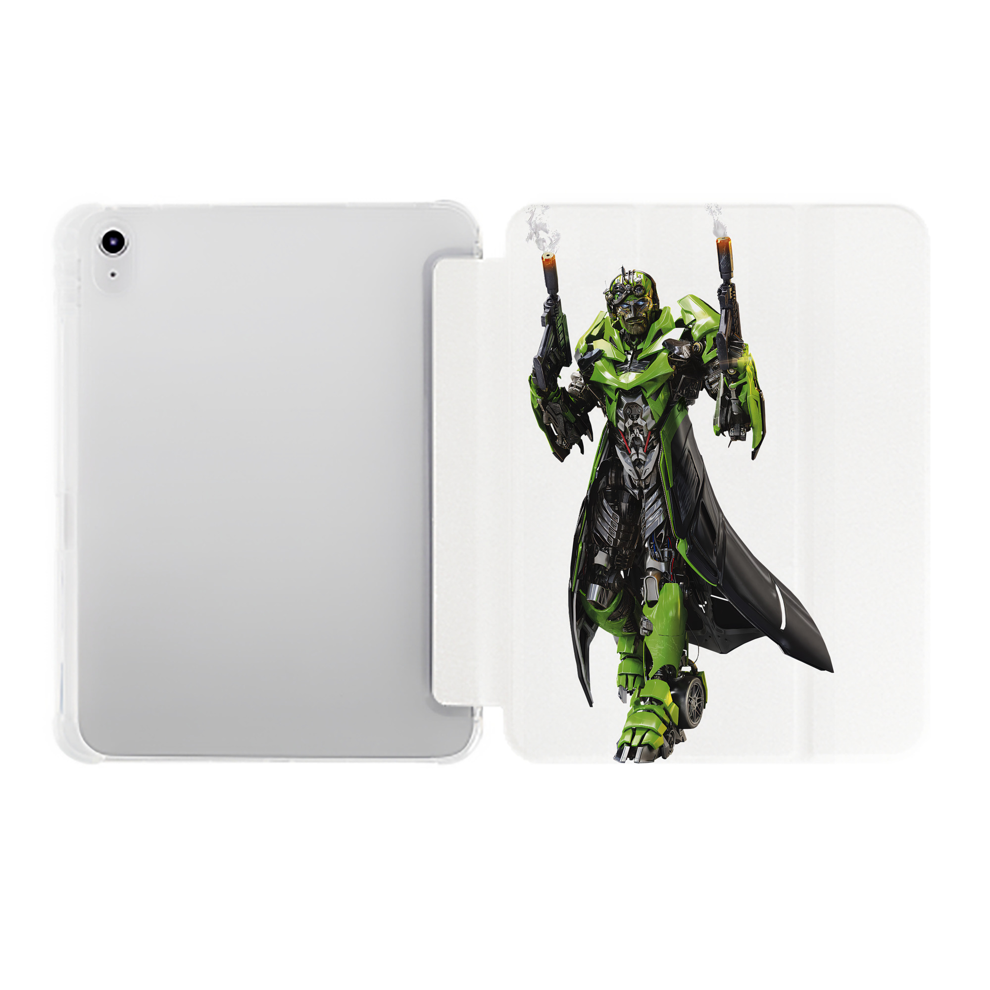 （画像用） Transformers トランスフォーマー IPad ケース ペン収納付き 三つ折りスタンド PUレザー×シリコン 対応機種9.5/10.5/10.9インチ